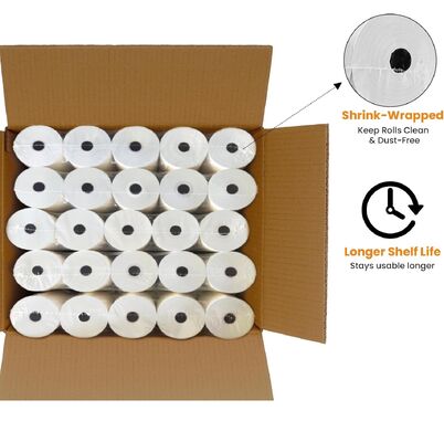 China 2 Ply NCR Carbonless Kitchen Printer Paper Rolls 2 Part White and Yellow for sale