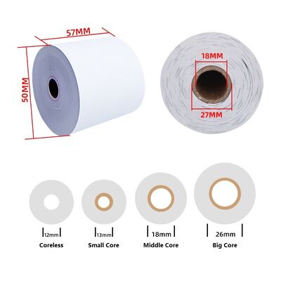 China 57x50mm POS ATM Cash Register Thermal Paper Rolls BPA free Printed UV Printing 57x40mm 57x30mm for sale