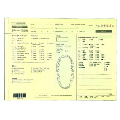China 3 Ply NCR Carbonless Lab Book 3 Part Lab Form Left Side Edge Glued with Coding on Each Page for sale