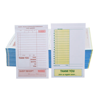 China 2 Part Carbonless Guest Check for Servers Waitress Notepad for Restaurants 2 Part Catering Form for sale