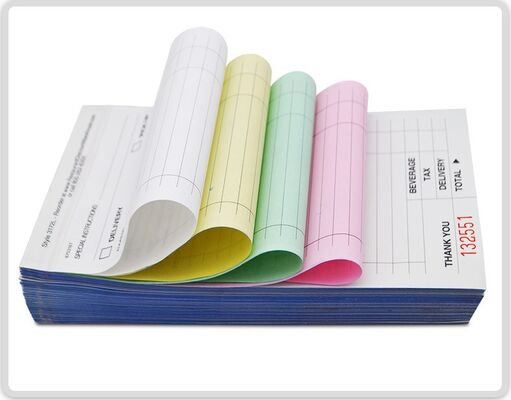 China 4 Part Carbonless Guest Check for Servers Waitress Notepad for Restaurants 4 Ply Catering Form for sale