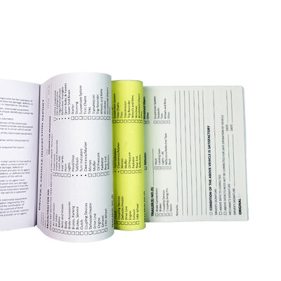 China 2 Part NCR Carbonless Drivers Vehicle Inspection Report Book for sale