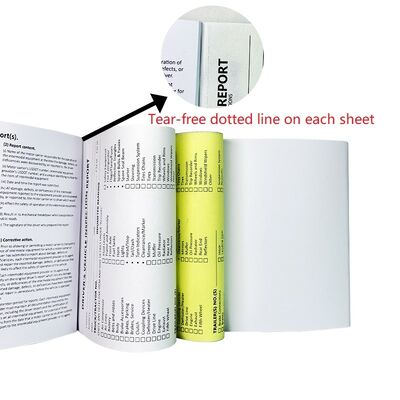 China 2 Part NCR Carbonless Drivers Vehicle Inspection Report Book for sale