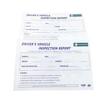 China 2 Part NCR Carbonless Drivers Vehicle Inspection Report Book for sale