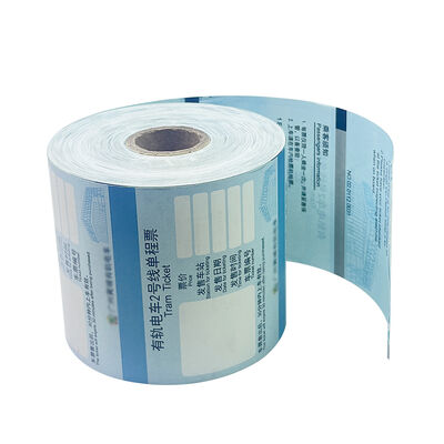 China 80x90mm Thermal Train Tickets Printed Repeat Sensemarks with Serial Numbers UV Printing for sale