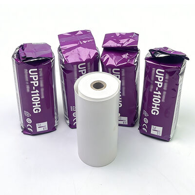 China UPP 110HG High Glossy Ultrasound Thermal Printing Paper Black and White with Coating 110mmx18m for sale