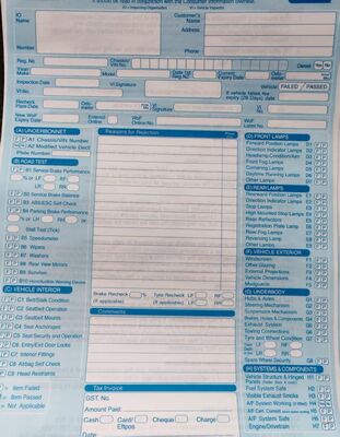 China 8.5x11.5 Inch 3 Ply Pre Printed Carbonless Vehicle Inspection Checksheet Book with Serial Numbers for sale