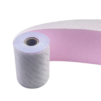China 2 Ply Printed NCR Carbonless Paper Rolls 2 Part White and Pink for sale