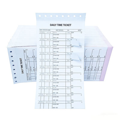 China 10 Flags Mechanics Daily Time and Job Ticket 3 Part Carbonless Form for sale