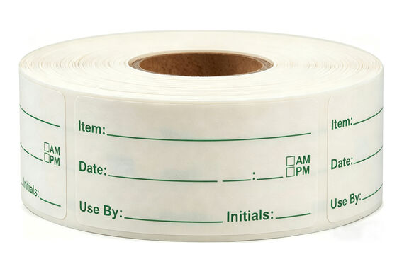 China 1 x 2 Inch Printed Dissolvable Labels Food Storage Labels for Containers for sale