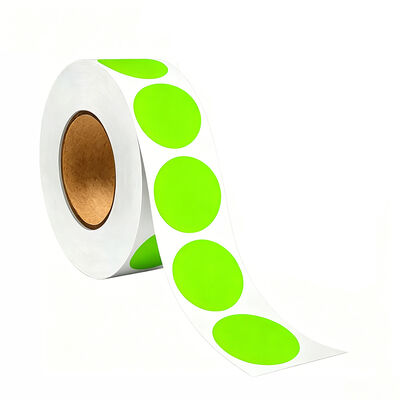 China 1x1 Inch Round Fluorescent Green Adhesive Labels Dot Stickers for sale