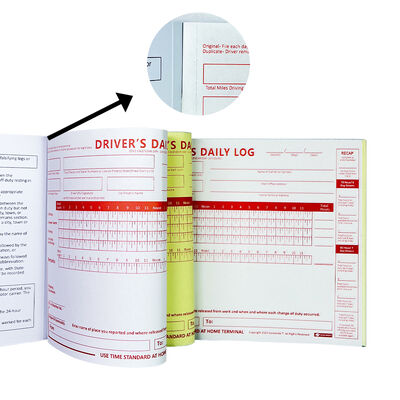 China 2 Ply Carbonless Driver's Daily Log Book with Folding Back Board for sale