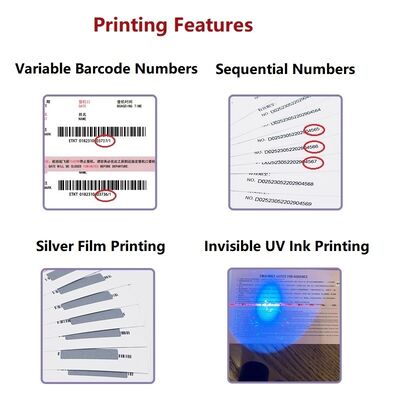 China 80x90mm Thermal Train Tickets Printed Repeat Sensemarks with Serial Numbers UV Printing for sale