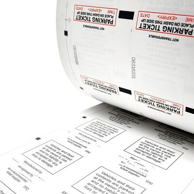 China 80x80mm Thermal Parking Tickets Printed Sensemarks and Serial Numbers UV Printing for sale