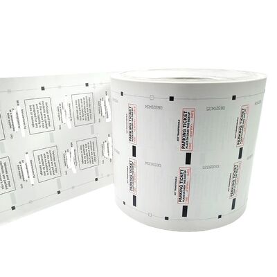 China 80x80mm Thermal Parking Tickets Printed Sensemarks and Serial Numbers UV Printing for sale