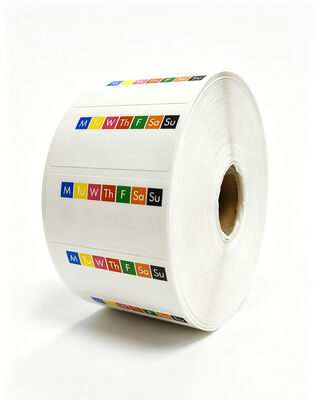 China Weekday Color Coded Thermal Adhesive Labels Stickers for sale