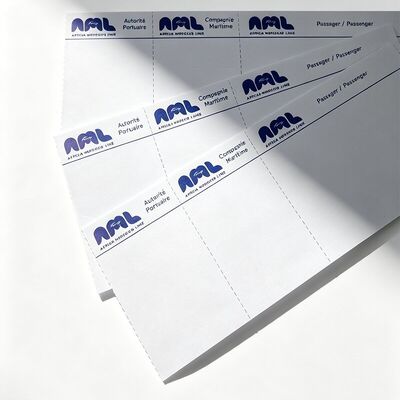 China Thermal Flight Boarding Pass with QR Code UV Printing for sale