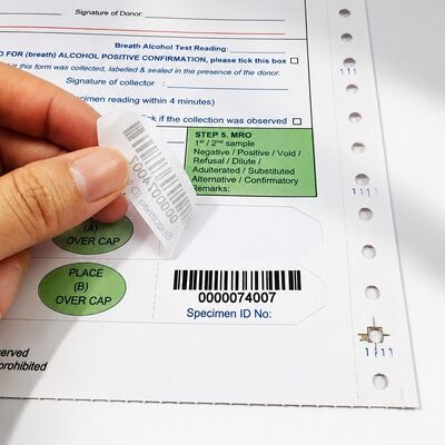 China 3 Part Carbonless Specimen Collection Form with Peel-off Flag Labels for sale