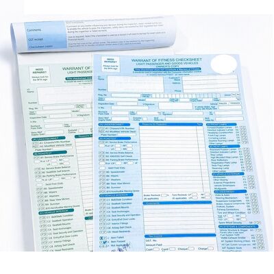 China 2 Part Carbonless Vehicle Inspection Checksheet Book for sale
