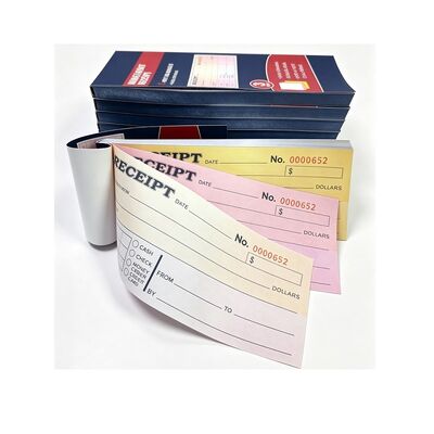 China 3-Part Carbonless Money Rent Receipt Book with Rainbow Printing for sale