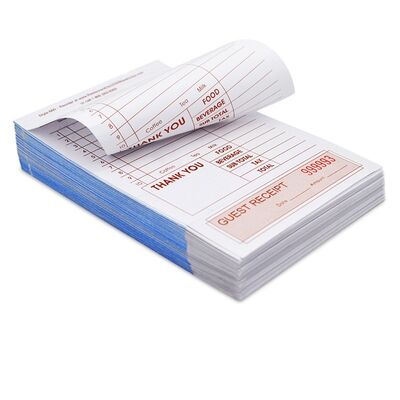 2 Part Carbonless Guest Check for Servers Waitress Notepad for Restaurants 2 Part Catering Form